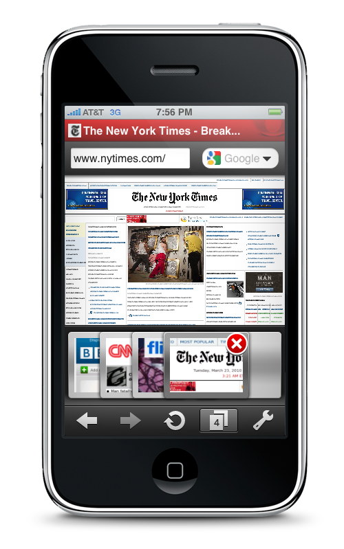 iPhone için Opera Mini Sekmeler