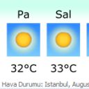 Hızlı Erişim'de Hava Durumu