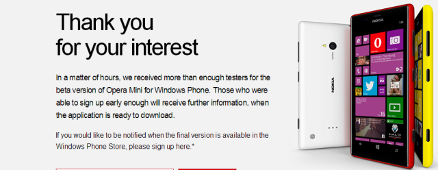 Opera Mini, Windows Phone’a Geliyor!!!